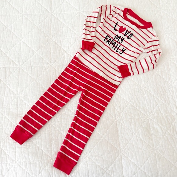 Carter's Other - CARTER’S Toddler Pajama Set Red White Stripes Love My Family 2T